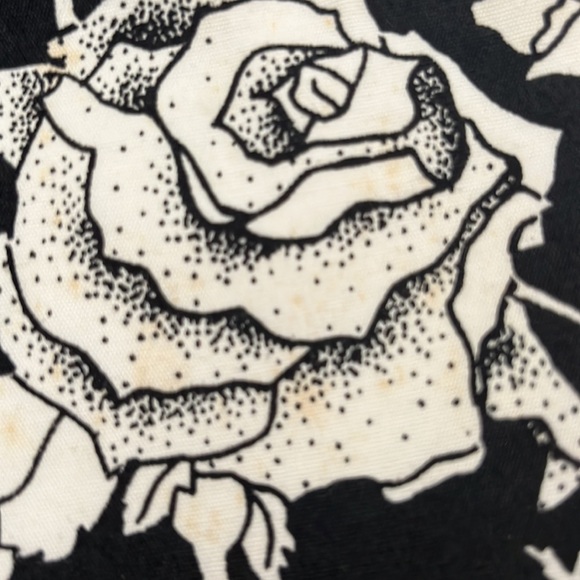 🤍Vintage Rare🖤 Christian Dior Cosmetic Bag Roses Print Black and White - Picture 9 of 12